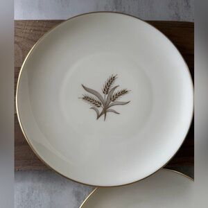 Vintage Lenox "Wheat" R-442 Gold Trim Bread & Butter / Salad Plates - Set of 2